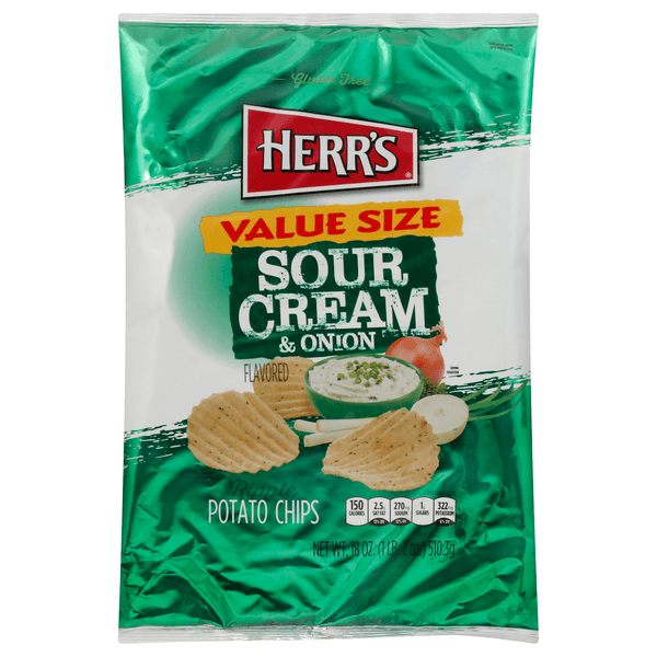 Herr'S Potato Chips Sour Cream & Onion Value Size