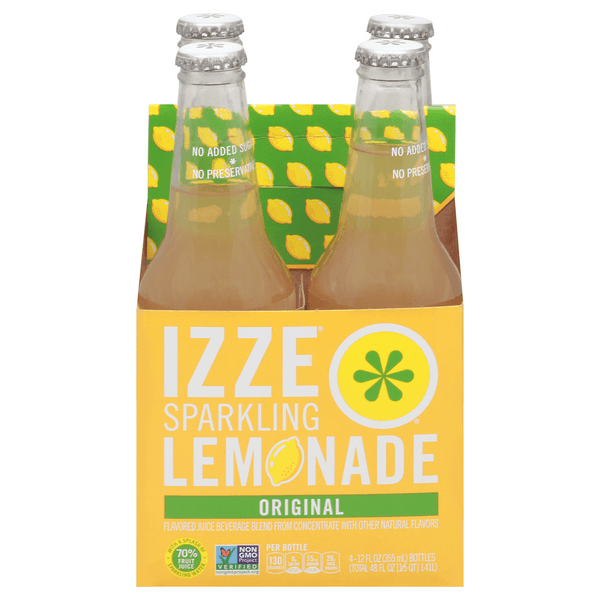 Izze Sparkling Juice Beverage Lemonade Original