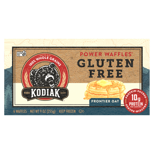 Kodiak Cakes Gluten Free Waffles, Frontier Oat Protein Packed Power Waffles
