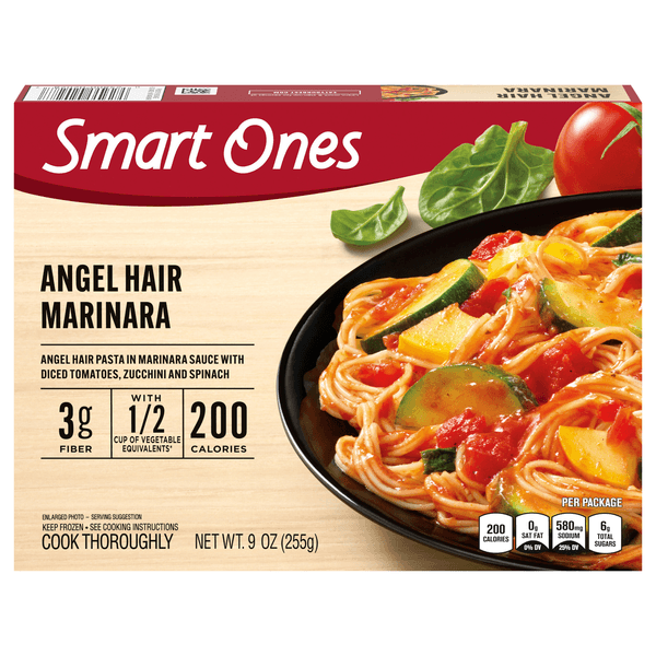 Smart Ones Angel Hair Pasta Marinara With Spinach & Zucchini  Meal
