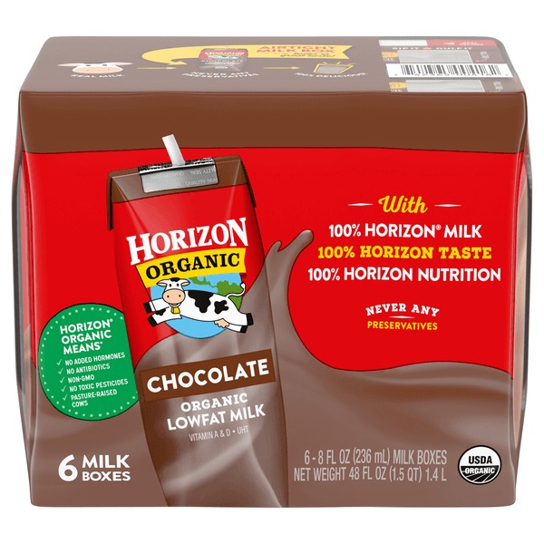 Horizon Organic Organic Shelf-stable 1% Low Fat Milk Boxes, Chocolate
