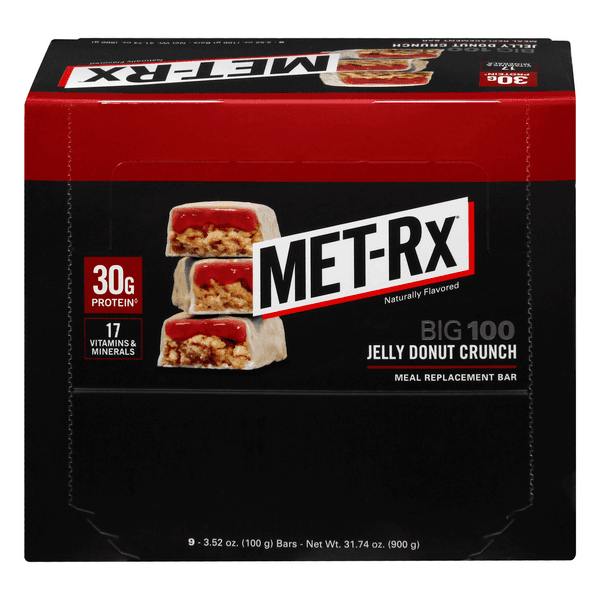 Met Rx Big 100 Meal Replacement Bar Jelly Donut Crunch
