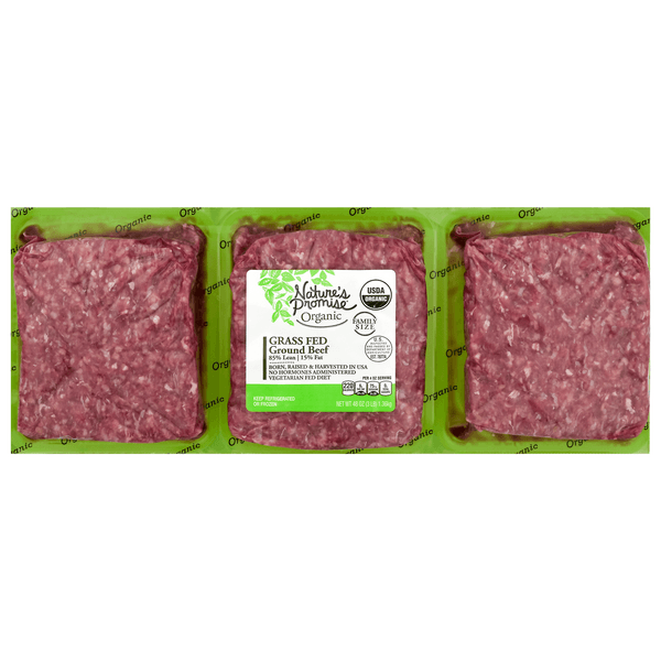 Nature'S Promise Organic Grass-Fed 85% Lean 15% Fat Ground Beef Family