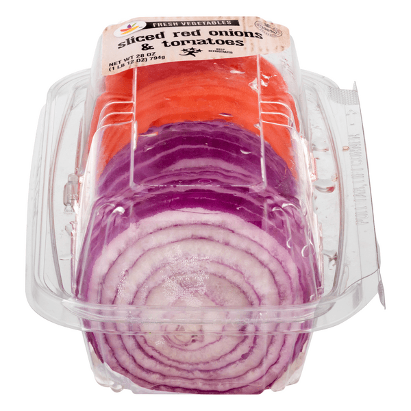 Giant Fresh Sliced Red Onions & Tomatoes