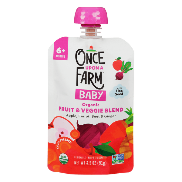 Once Upon A Farm Baby Organic Fruit Veggie Blend Apple Carrot Beet Ginger