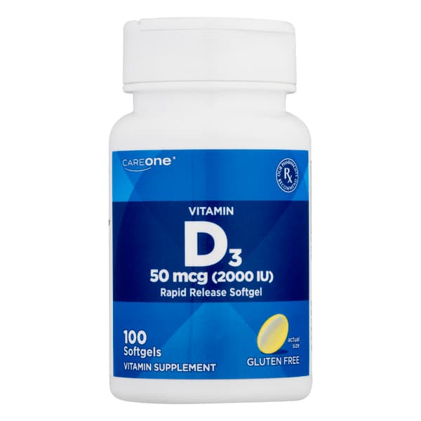Careone Vitamin D3 Rapid Release Softgels Gluten Free