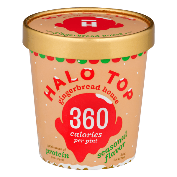 Halo Top Light Ice Cream Gingerbread House Seasonal Flavor