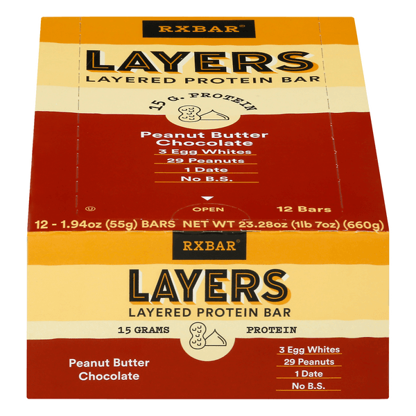 Rxbar Layers Protein Bar Peanut Butter Chcocolate