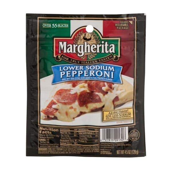 Margherita Pepperoni Lower Sodium Sliced