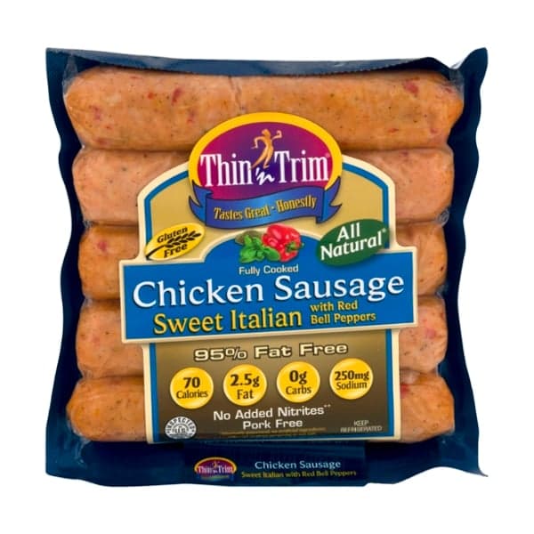 Thin 'N Trim Chicken Sausage Sweet Italian Gluten Free All Natural