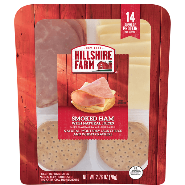 Hillshire Farm Snack Kit Smoked Ham, Monterey Jack Cheese,Wheat Cracker