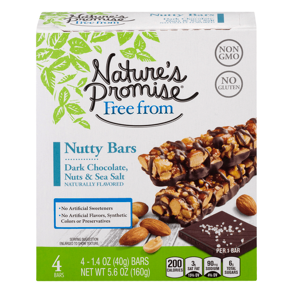 Nature'S Promise Free From Nutty Bars Dark Chocolate & Sea Salt
