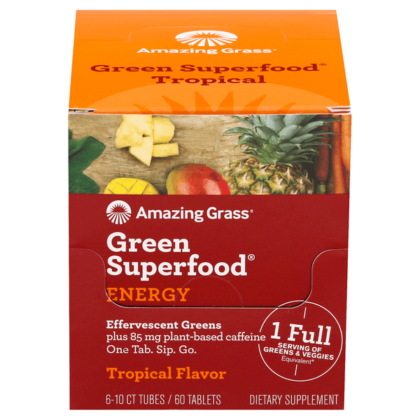 Amazing Grass Green Superfood Energy Dietary Supplement Tropical Flavor