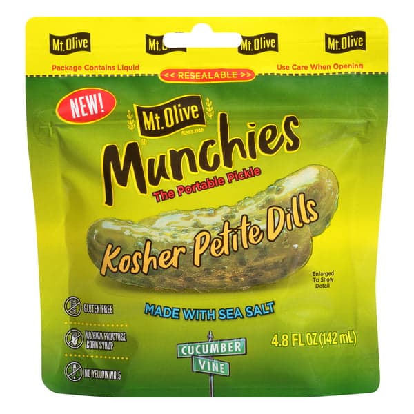 Mt. Olive Munchies Kosher Petite Dill Pickles Made With Sea Salt