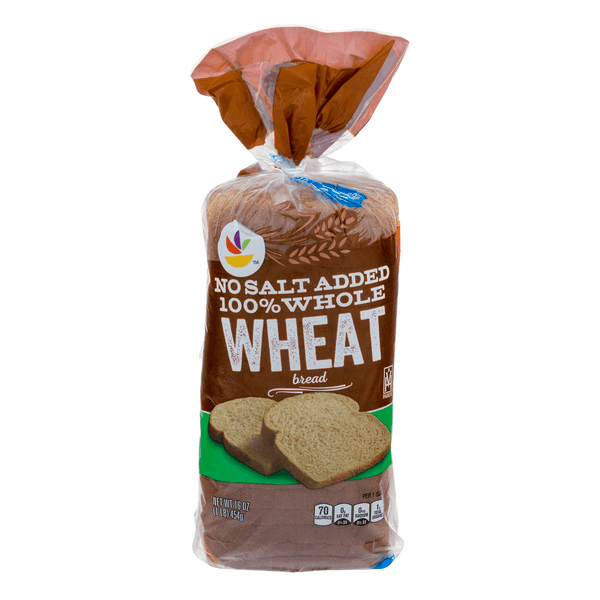 Stop & Shop No Salt Added 100% Whole Wheat Sliced Bread