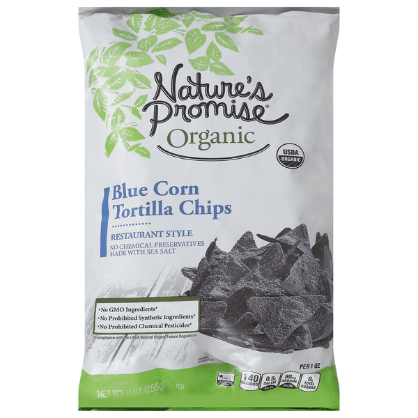 Nature'S Promise Organic Restaurant Style Blue Corn Tortilla Chips
