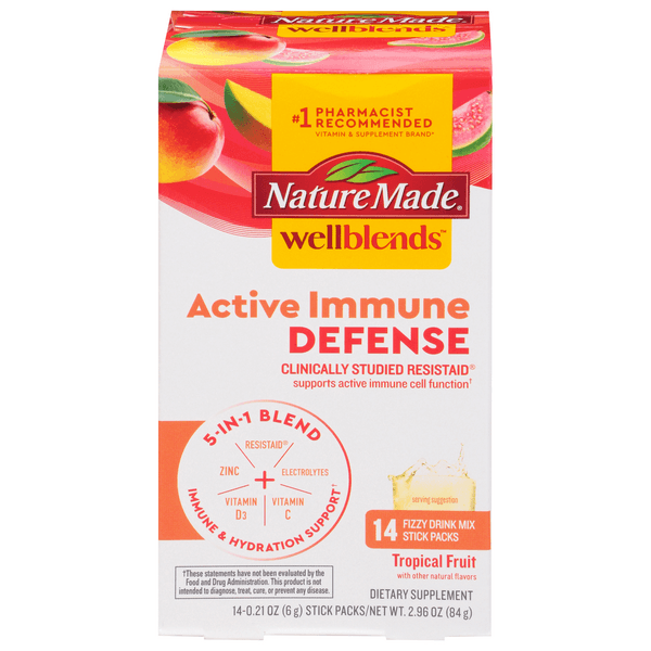 Nature Made Wellblends Active Immune Defense Packet Tropical Fruit