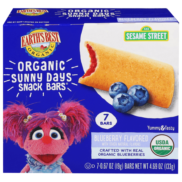 Earth'S Best Sesame Street Organic Sunny Days Blueberry Snack Bars
