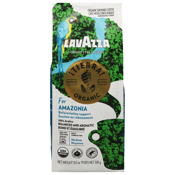 Lavazza Organic Tierra For Amazonia Medium Roast Ground Coffee