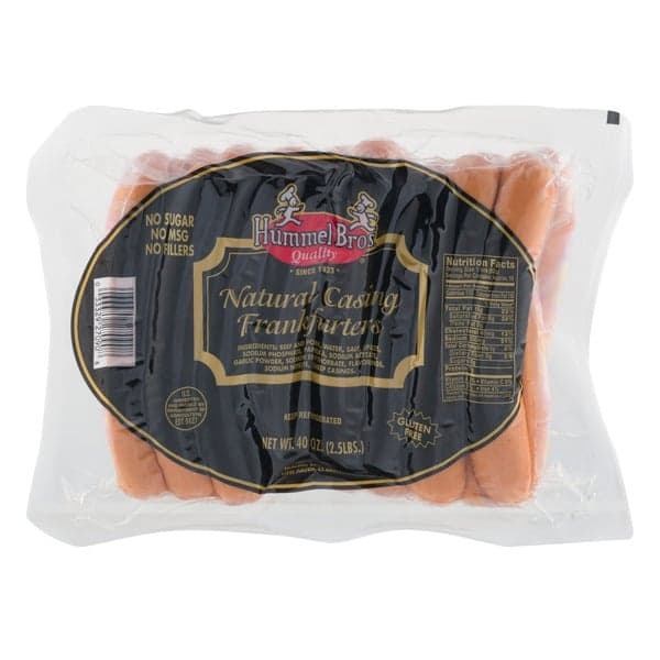 Hummel Bros. Natural Casing Beef & Pork Frankfurters - Apx