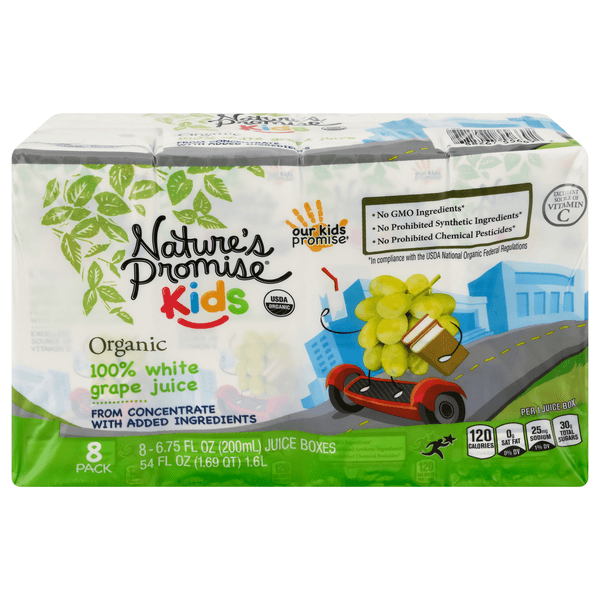 Nature'S Promise Kids Organic White Grape Juice Boxes