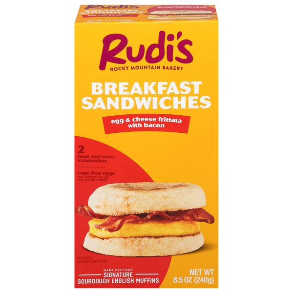Rudi'S Egg & Cheese Frittata With Bacon Breakfast Sandwich