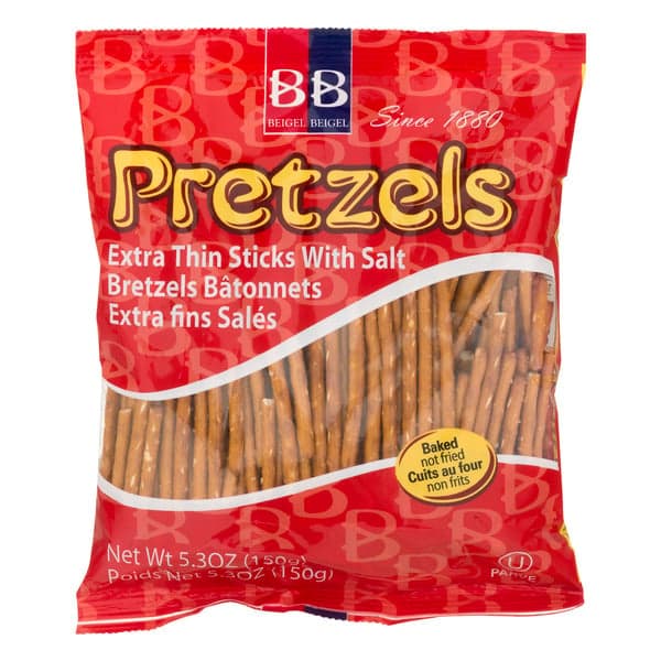 Beigel & Beigel Pretzels Extra Thin Sticks Fat Free