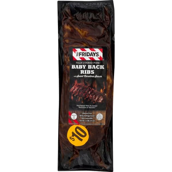 Tgi Fridays Fully Cooked Pork Baby Back Ribs With Sweet Carolina Sauce