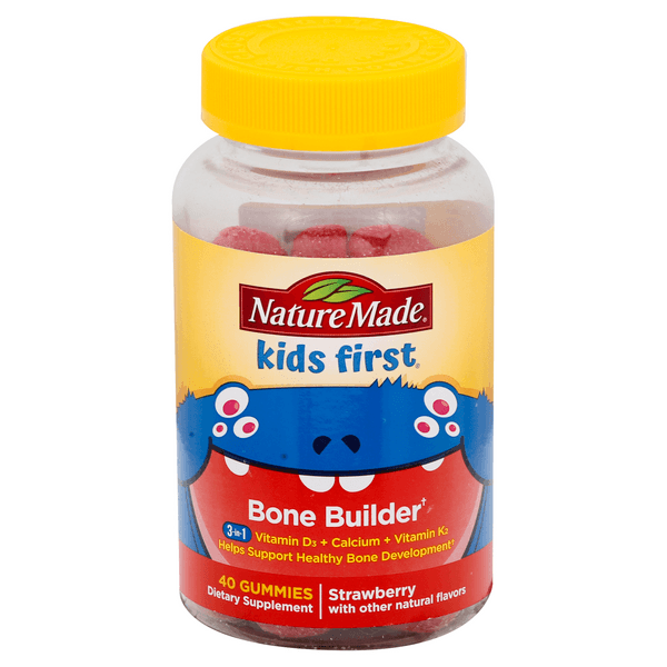 Nature Made Kids First 3-In-1 Bone Builder Supplement Gummies Strawberry