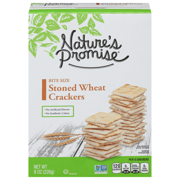 Nature'S Promise Stoned Wheat Crackers Bite Size