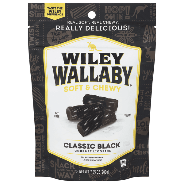 Wiley Wallaby Soft & Chewy Gourmet Licorice Classic Black
