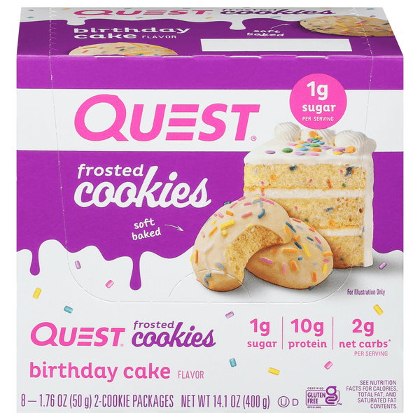 Quest Low Carb Birthday Cake Frosted Protein Cookies