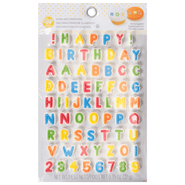 Wilton Icing Decorations Dot Matrix Happy Birthday Letters Numbers