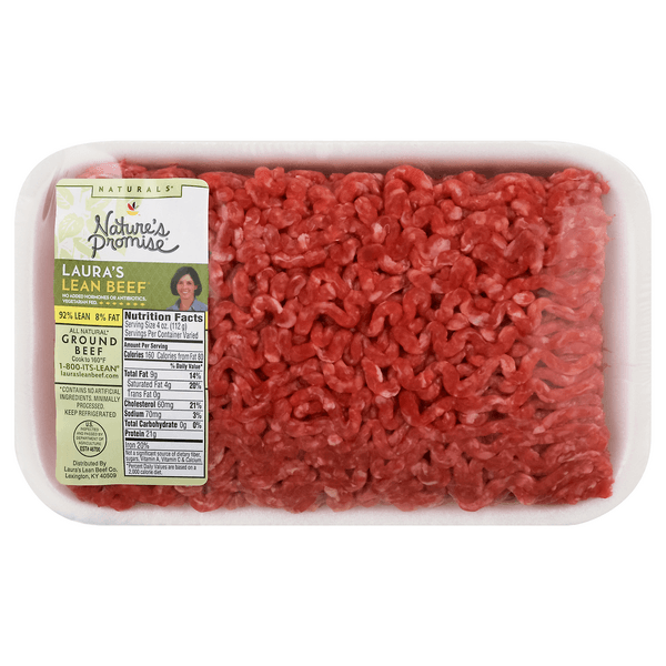 Nature'S Promise Naturals Laura'S Lean Ground Beef 92% Lean Fresh