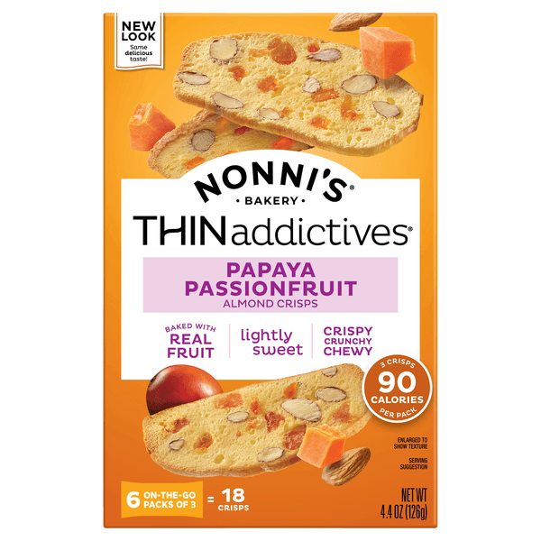 Nonni'S Thinaddictives Almond Papaya Passionfruit Almond Crisp