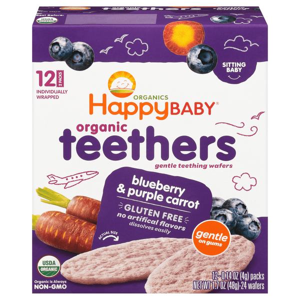 Is it MSG Free? Happy Baby Organics Gentle Teething Wafers Blueberry & Purple Carrot