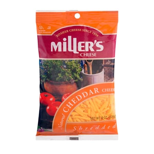 Miller'S Cheddar Cheese Kosher For Passover Shredded Natural