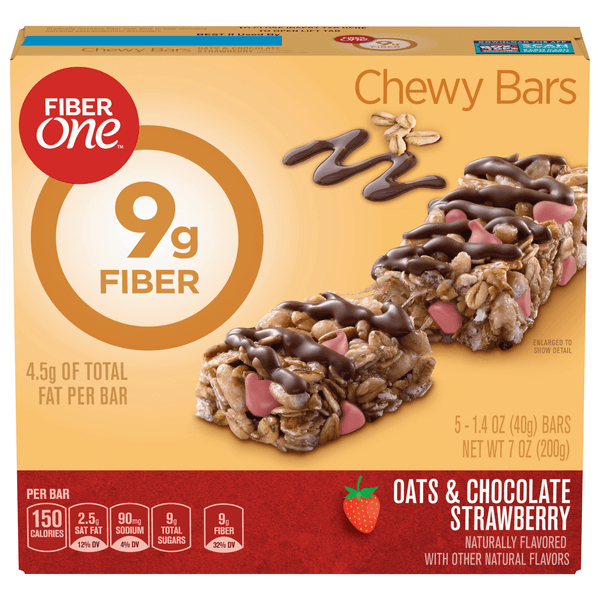 Fiber One Chewy Bars Oats & Chocolate Strawberry