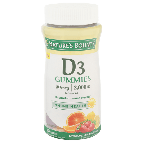 Nature'S Bounty D3 Gummies 2000Iu Strawberry Orange & Lemon
