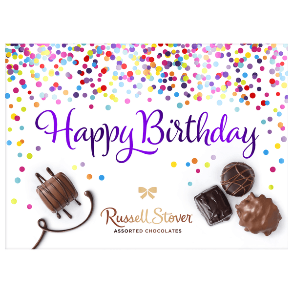 Russell Stover Happy Birthday Assorted Milk & Dark Chocolate Candy