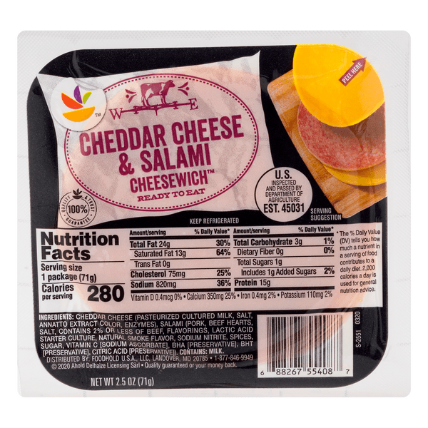 Giant Ready To Eat Cheesewich Cheddar Cheese & Salami
