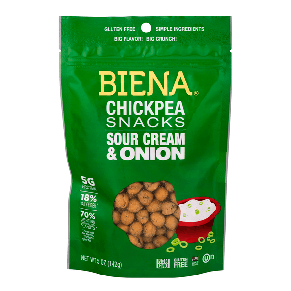 Biena Chickpea Snacks Sour Cream & Onion Gluten Free