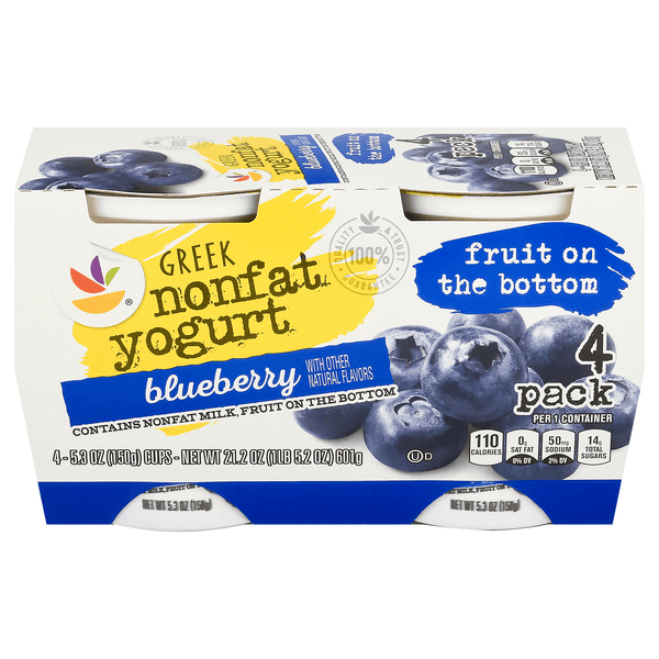 Our Brand Non Fat Blueberry Fruit On The Bottom Greek Yogurt