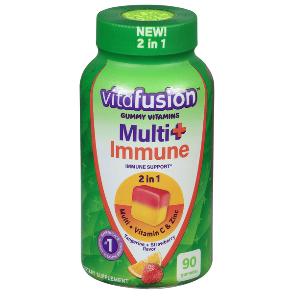 Vitafusion Multi + Immune Tangerine + Strawberry Flavor Gummies