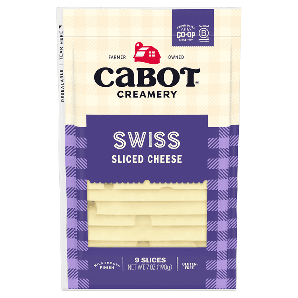 Cabot Deli Premium Natural Sliced Swiss Cheese