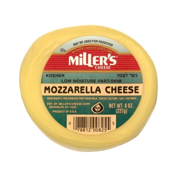 Miller'S Mozzarella Cheese Part-Skim Low Moisture Baby Chunk