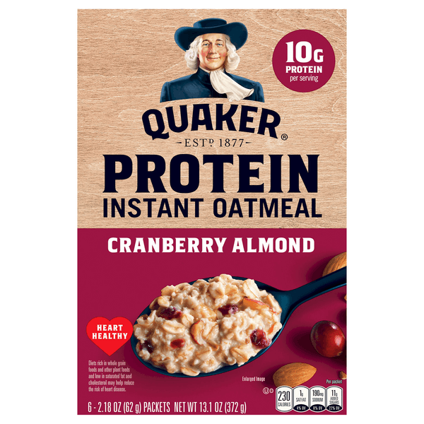 Quaker Select Starts Protein Oatmeal Instant Cranberry Almond