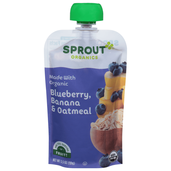 Sprout Organic Stage 2 Baby Food Blueberry Banana Oatmeal Organic