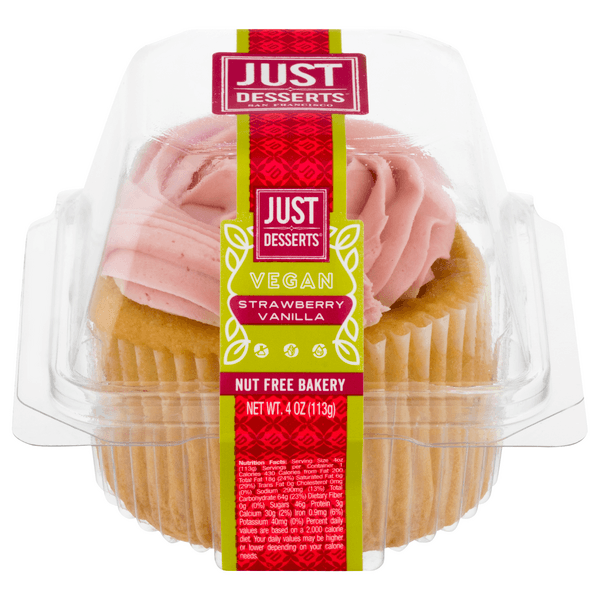 Just Desserts Cupcake Strawberry Vanilla Vegan