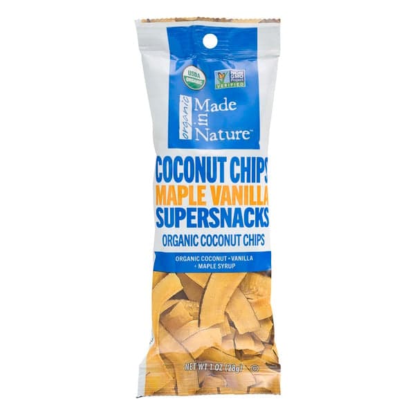 Made In Nature Coconut Chips Maple Vanilla Supersnacks